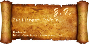 Zwillinger Iván névjegykártya